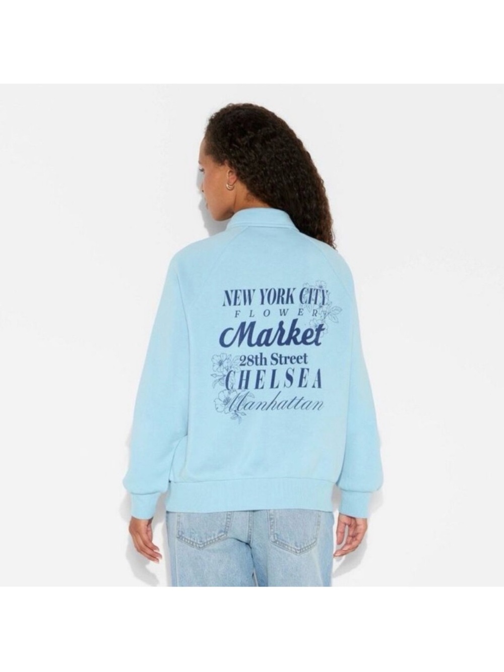 Zoe + Liv Soft Dusty Blue Pullover Sweatshirt